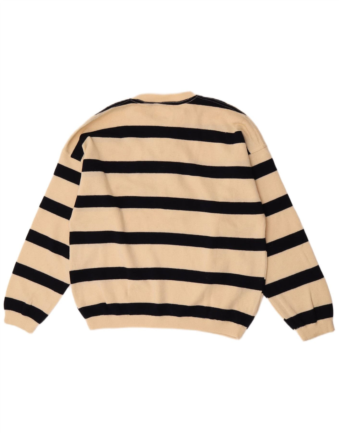 Armata Di Mare Mens Button Neck Jumper Sweater Medium Off White Striped