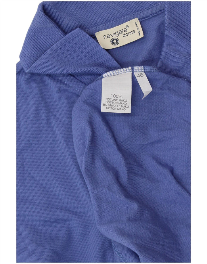 NAVIGARE Womens Polo Shirt IT 46 Large Blue Cotton