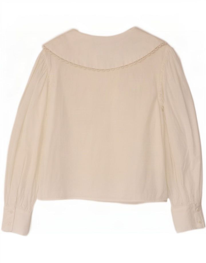Zara Womens Shirt Blouse UK 10 Small White Cotton