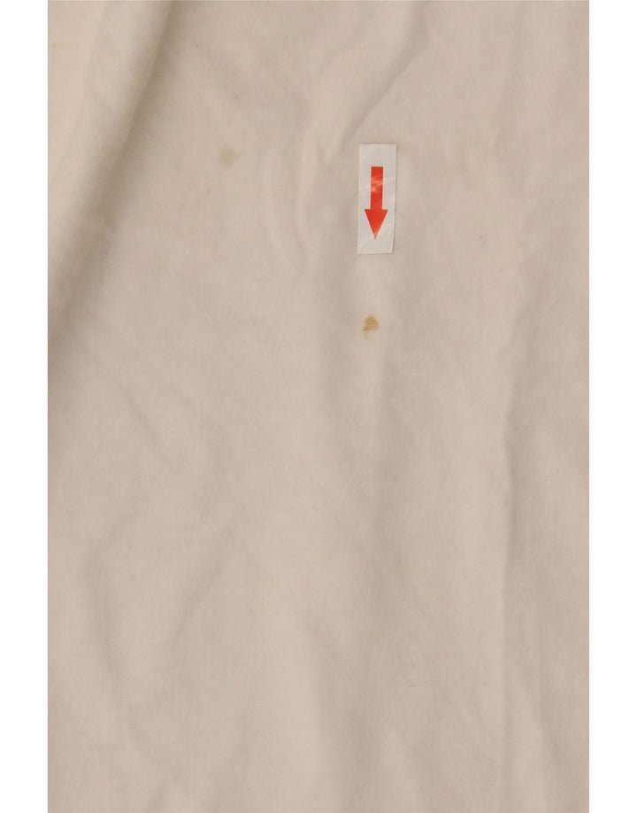 Datch Mens Muscle Graphic Top Long Sleeve UK 12 Medium White Colourblock