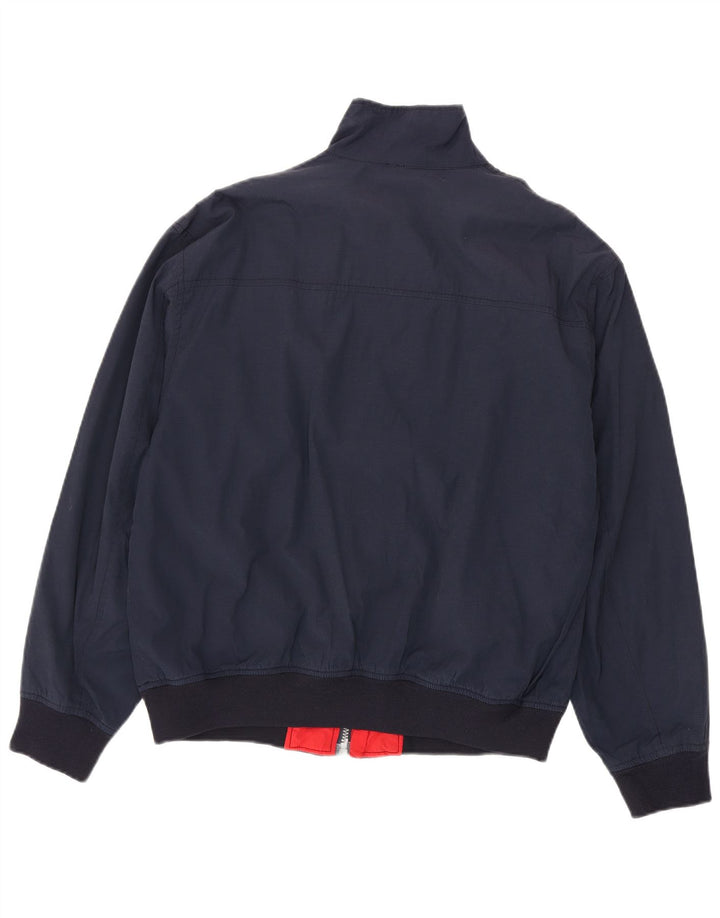 Vintage Mens Bomber Jacket IT 48 Medium Navy Blue Cotton