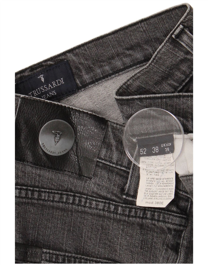 TRUSSARDI Mens Straight Jeans W36 L29 Grey Cotton