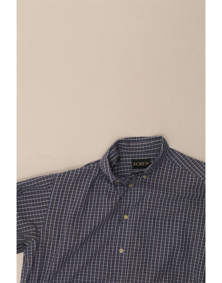 J. CREW Mens Shirt Large Navy Blue Check Cotton Vintage J. Crew and Second-Hand J. Crew from Messina Hembry 