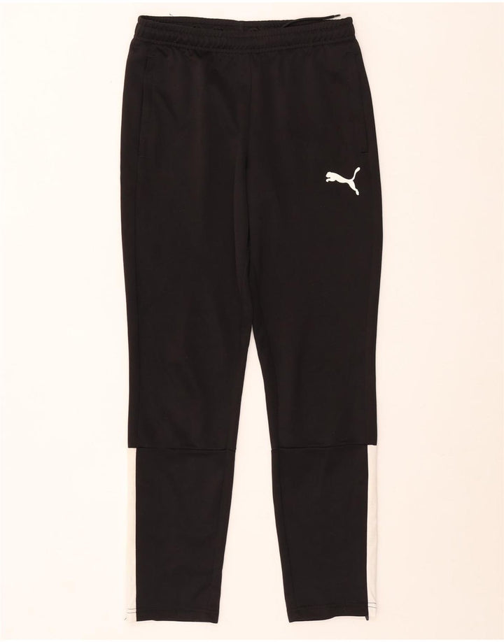 Puma Boys Tracksuit Trousers 13-14 Years Black Colourblock Polyester