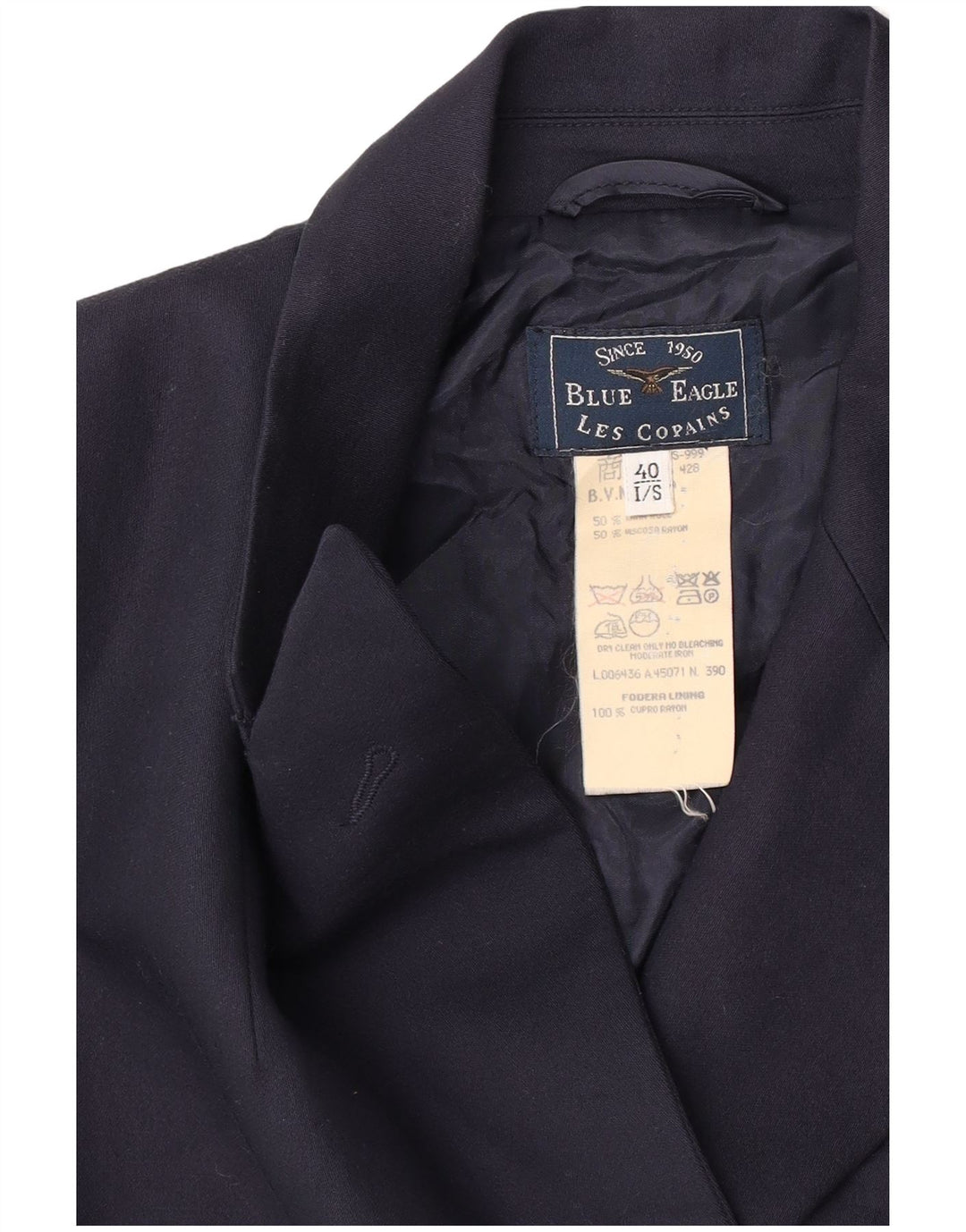 Les Copains Womens Blue Eagle Blazer Jacket IT 40 Small Navy Blue