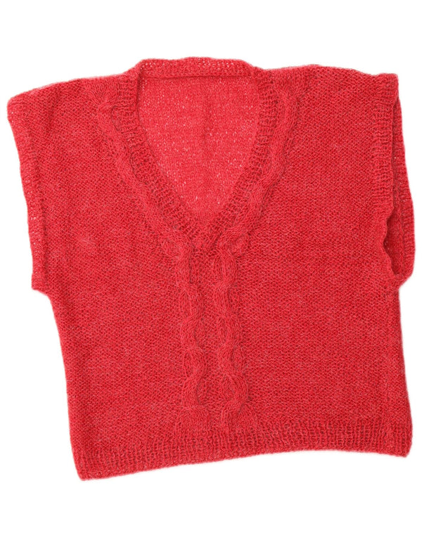 VINTAGE Womens Crop Vest Tank Top UK 14 Medium Pink