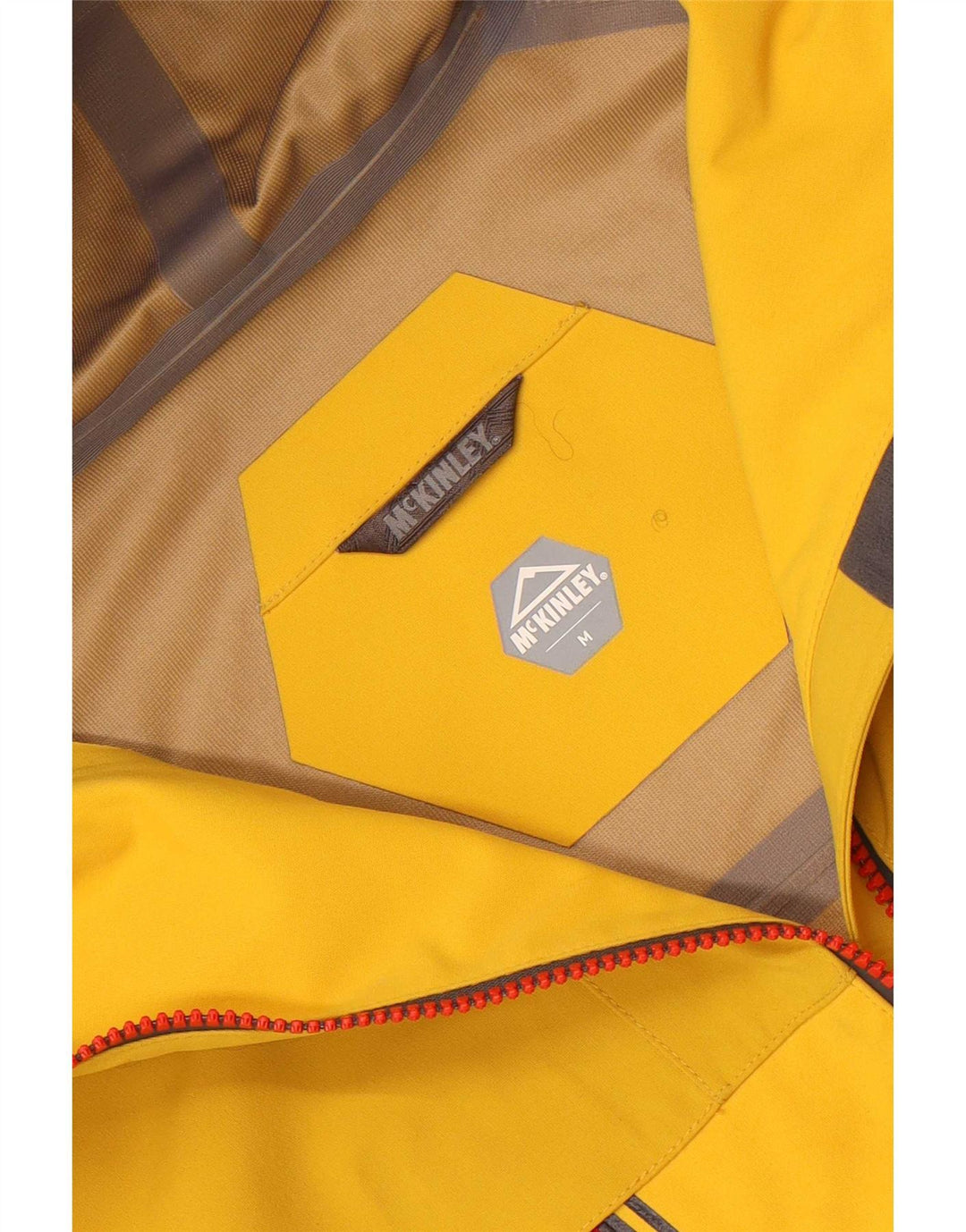 McKinley Mens Hooded Rain Jacket UK 38 Medium Yellow