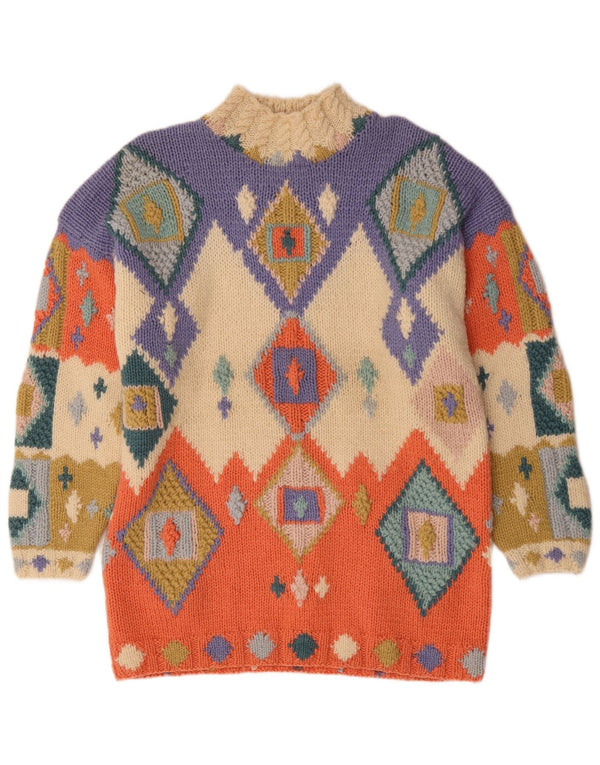 Paco Womens Longline Turtle Neck Jumper Sweater UK 10 Small Multicoloured N