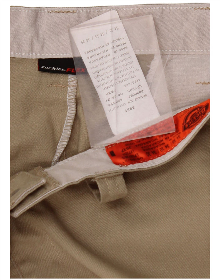DICKIES Mens Straight Cargo Trousers W34 L30 Beige Polyester