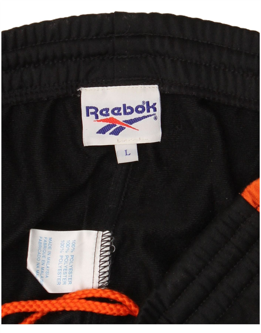 Reebok Mens Tracksuit Trousers Large  Black Colourblock Polyester