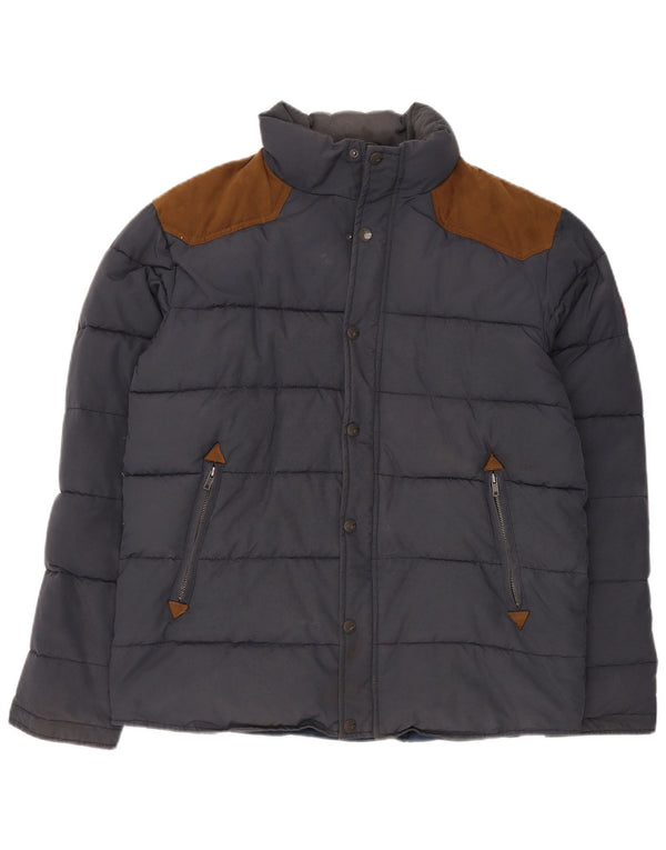 Quiksilver Mens Padded Jacket UK 40 Large Navy Blue Cotton