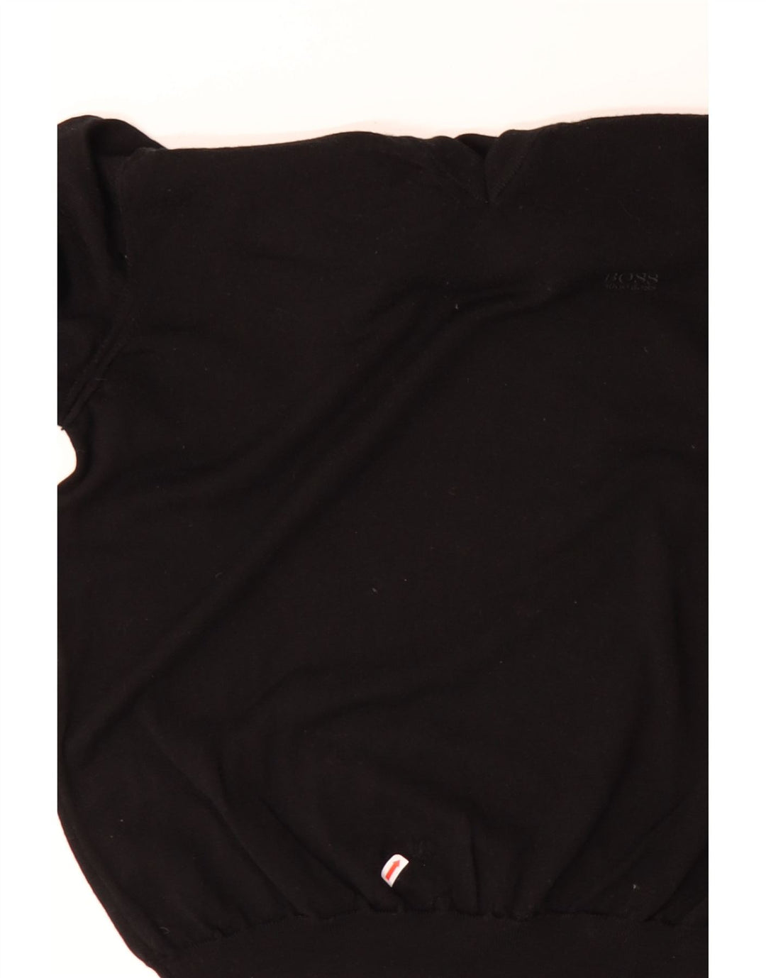 HUGO BOSS Mens V-Neck Jumper Sweater Medium Black