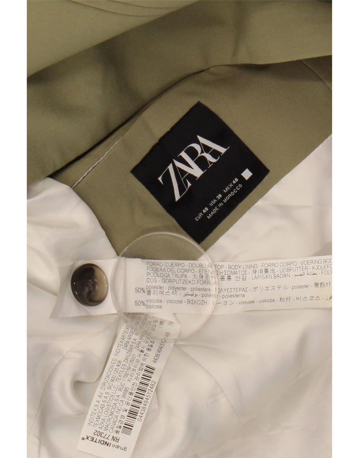 ZARA Mens 1 Button Blazer Jacket EU 48 Medium Khaki Polyester