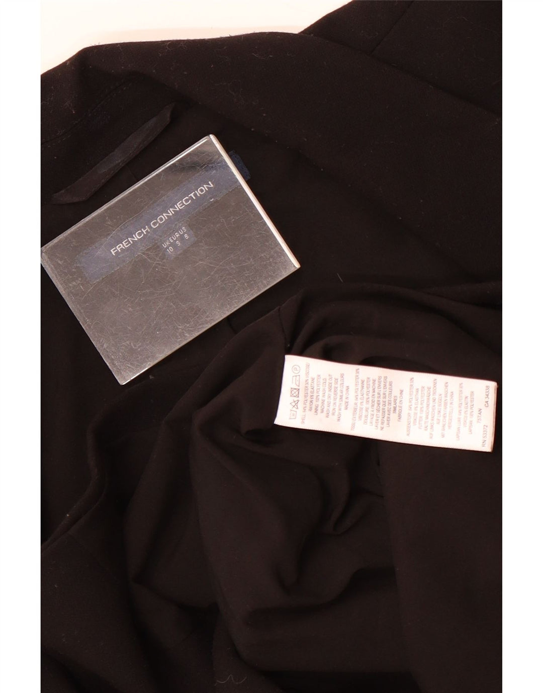 French Connection Womens Double Breasted Blazer Jacket UK 10 Small Black