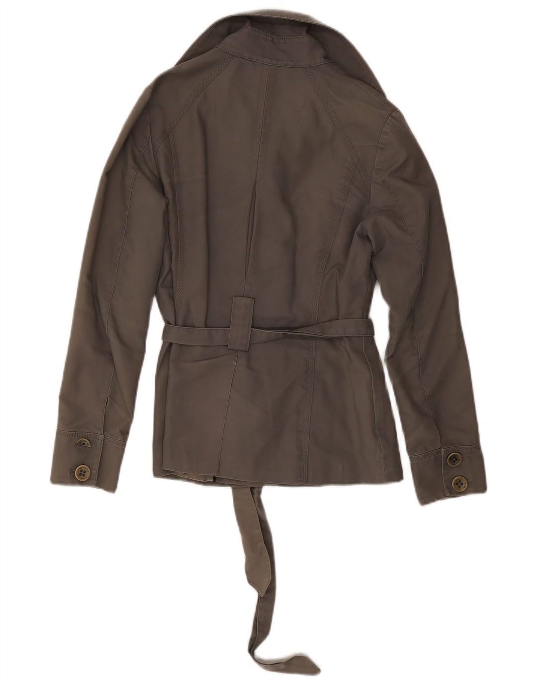 TED BAKER Womens Short Trench Coat Size 1 XS Grey Cotton