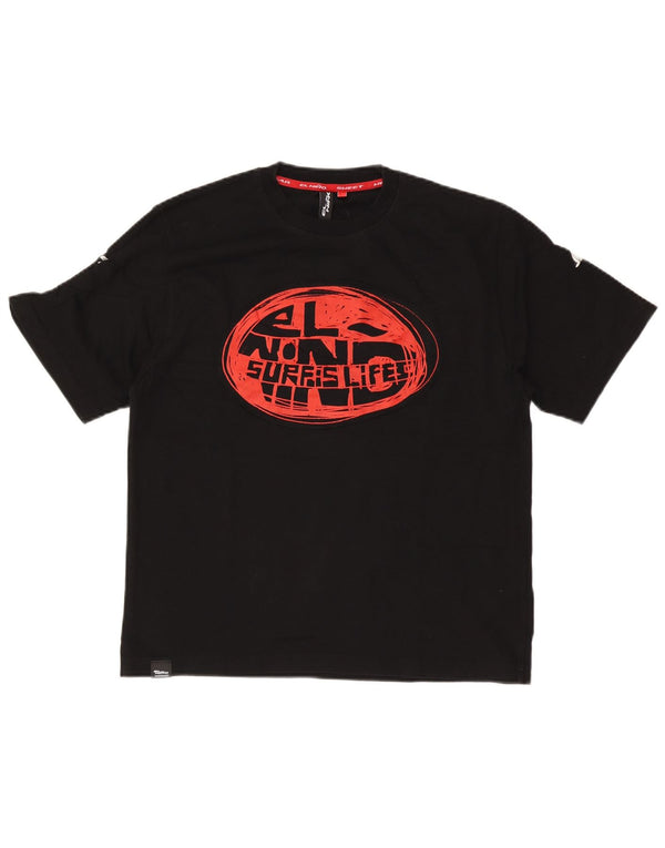 El Nino Womens Graphic T-Shirt Top UK 16 Large Black Cotton