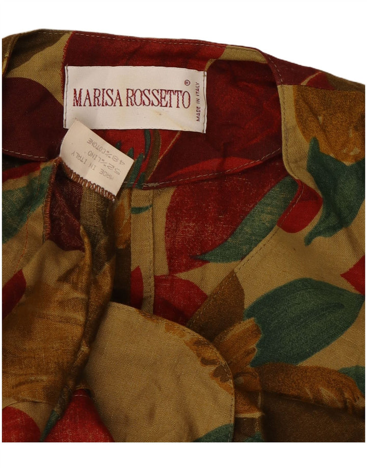 Vintage Womens Short Sleeve Blazer Jacket UK 12 Medium Multicoloured Tropic