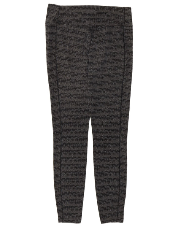 Nike Womens Dri Fit Leggings UK 12 Medium Grey Geometric Cotton