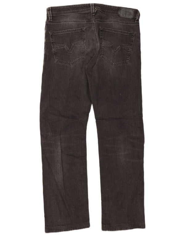 Diesel Mens Larkee Regular Straight Jeans W34 L32 Grey Cotton