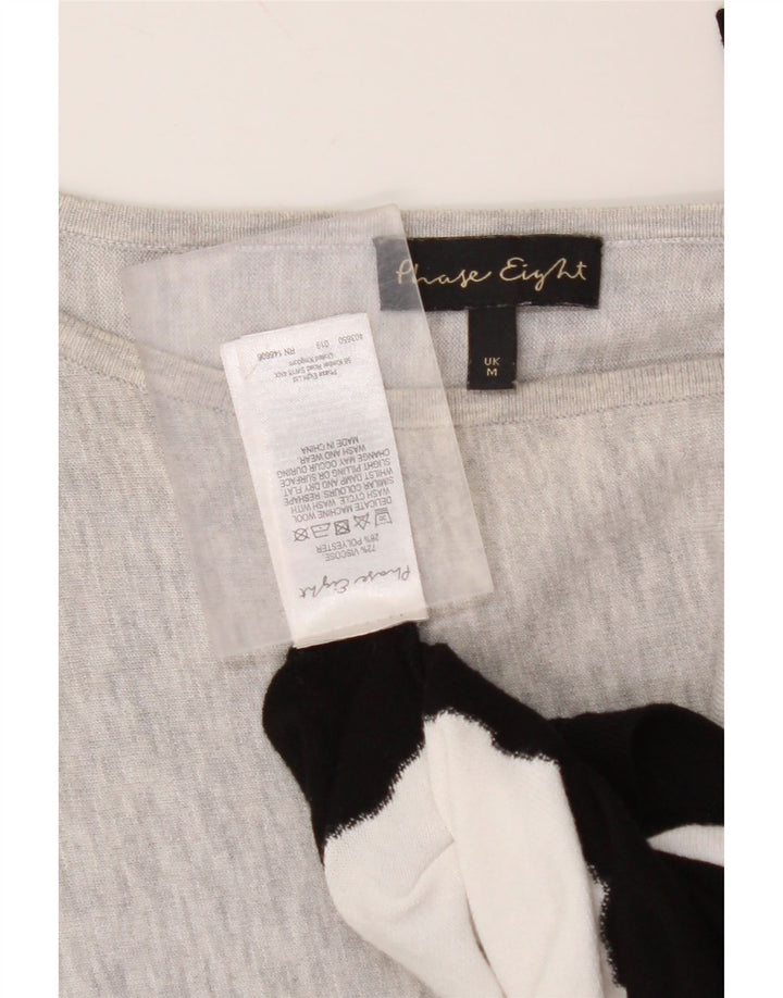 PHASE EIGHT Womens Oversized Boat Neck Jumper Sweater UK 14 Medium Grey