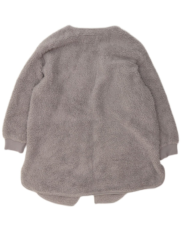 Marks & Spencer Womens Oversized Open Fleece Overcoat UK 16 Large Grey