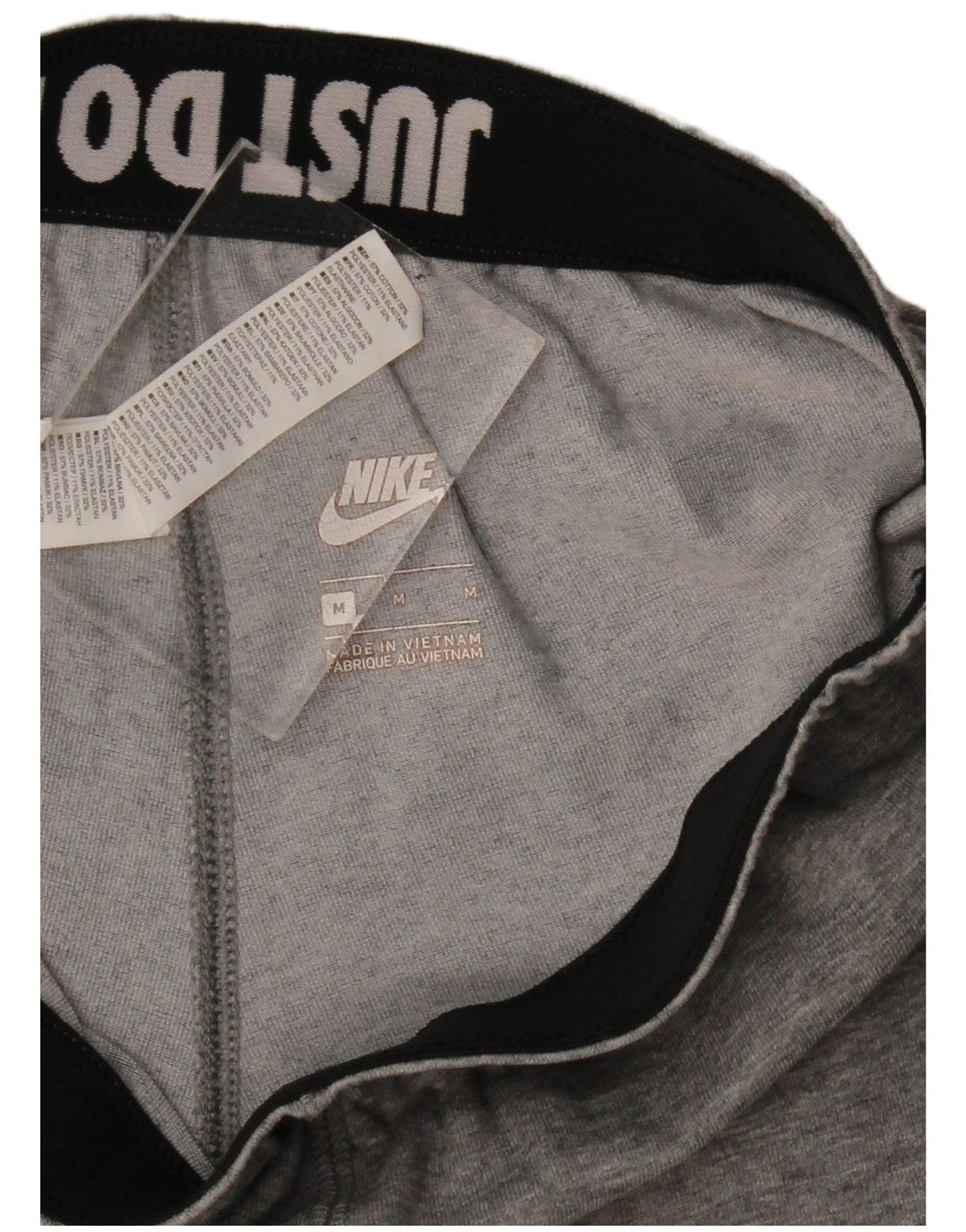 Nike Womens Graphic Leggings UK 12 Medium Grey Flecked Cotton