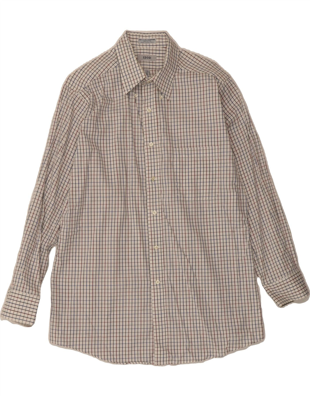 IZOD Mens Shirt Size 16 Large White Check Cotton Vintage Izod and Second-Hand Izod from Messina Hembry 