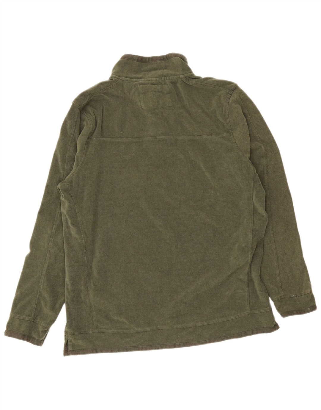 Weird Fish Mens Zip Neck Fleece Jumper Large Green Polyester