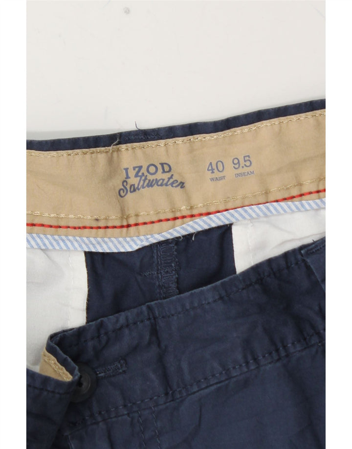 IZOD Mens Salt Water Chino Shorts W40 XL Navy Blue Cotton
