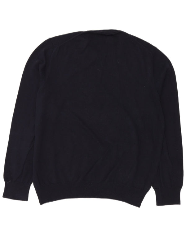 MARKS & SPENCER Mens Crew Neck Jumper Sweater XL Navy Blue Cotton