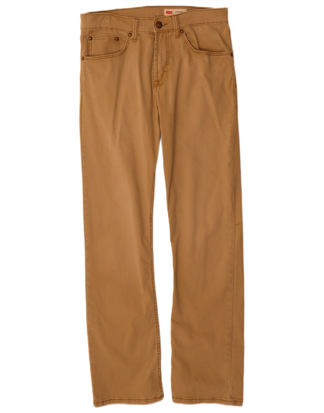 Wrangler Mens Straight Casual Trousers W30 L30 Brown Cotton