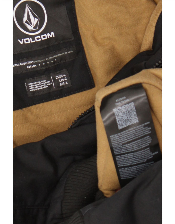 Volcom Mens Hooded Bomber Jacket UK 40 Large Black Polyester
