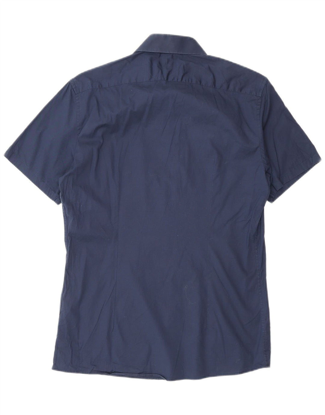 Reiss Mens Slim Fit Short Sleeve Shirt Medium Navy Blue Cotton