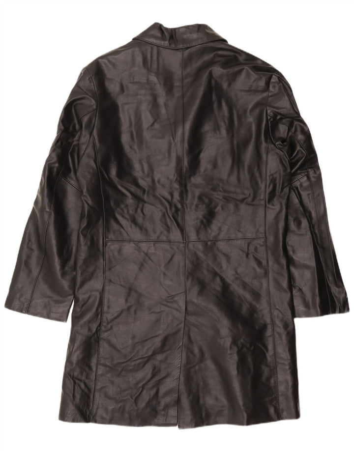 Catbalou Mens Leather Coat UK 40 Large Black Leather