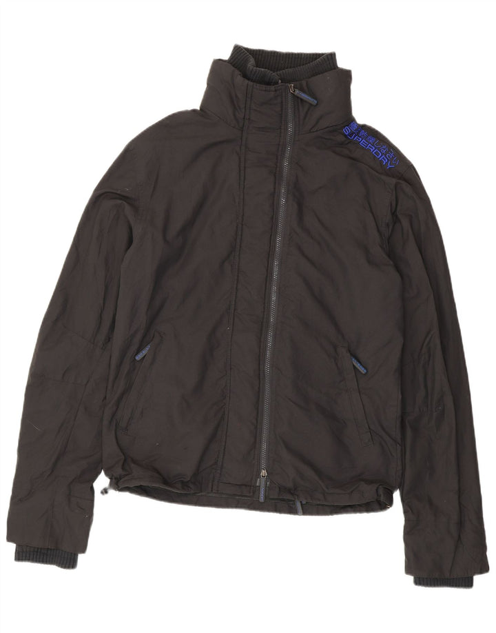 Superdry Mens Rain Jacket UK 42 XL Grey Nylon