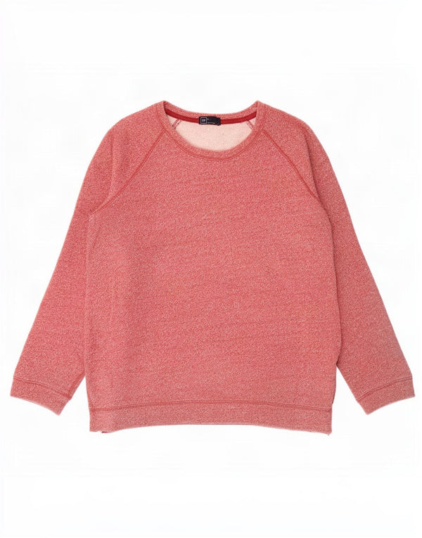 Gap Womens Sweatshirt Jumper UK 16 Large Pink Flecked Cotton