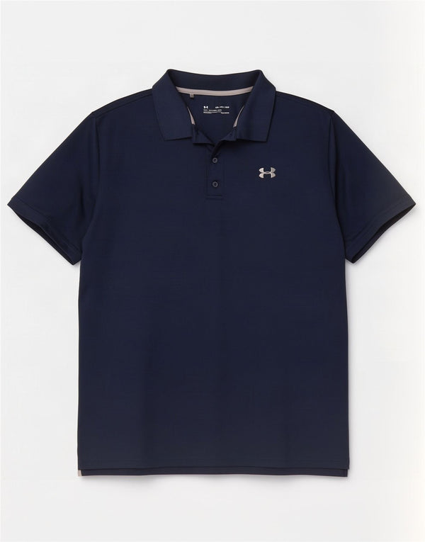 Under Armour Mens Heat Gear Loose Fit Polo Shirt 2XL Navy Blue Polyester