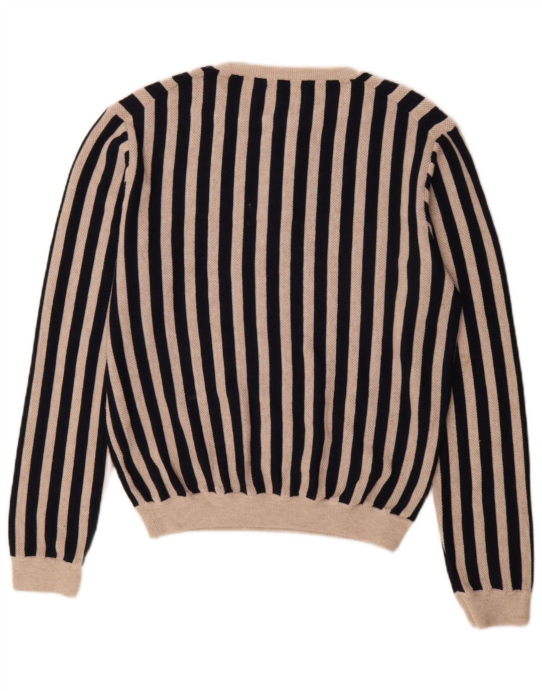 Reiss Womens Zip Neck Jumper Sweater UK 14 Medium Black Striped Polyester