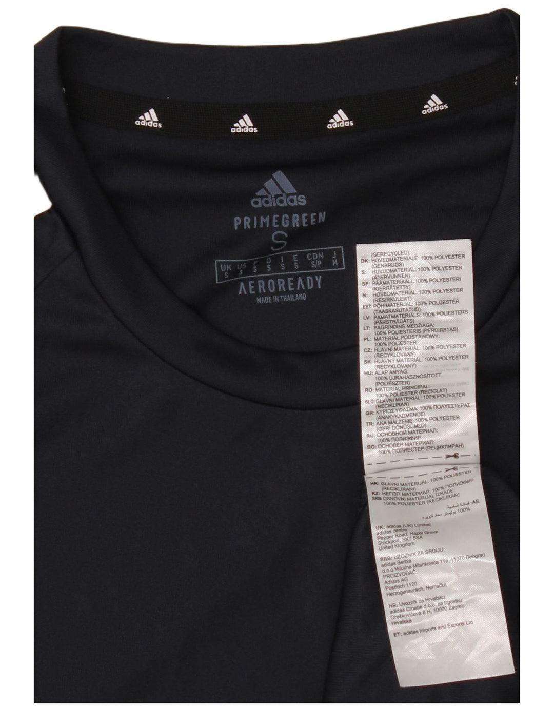 Adidas Mens T-Shirt Top Small Navy Blue Polyester