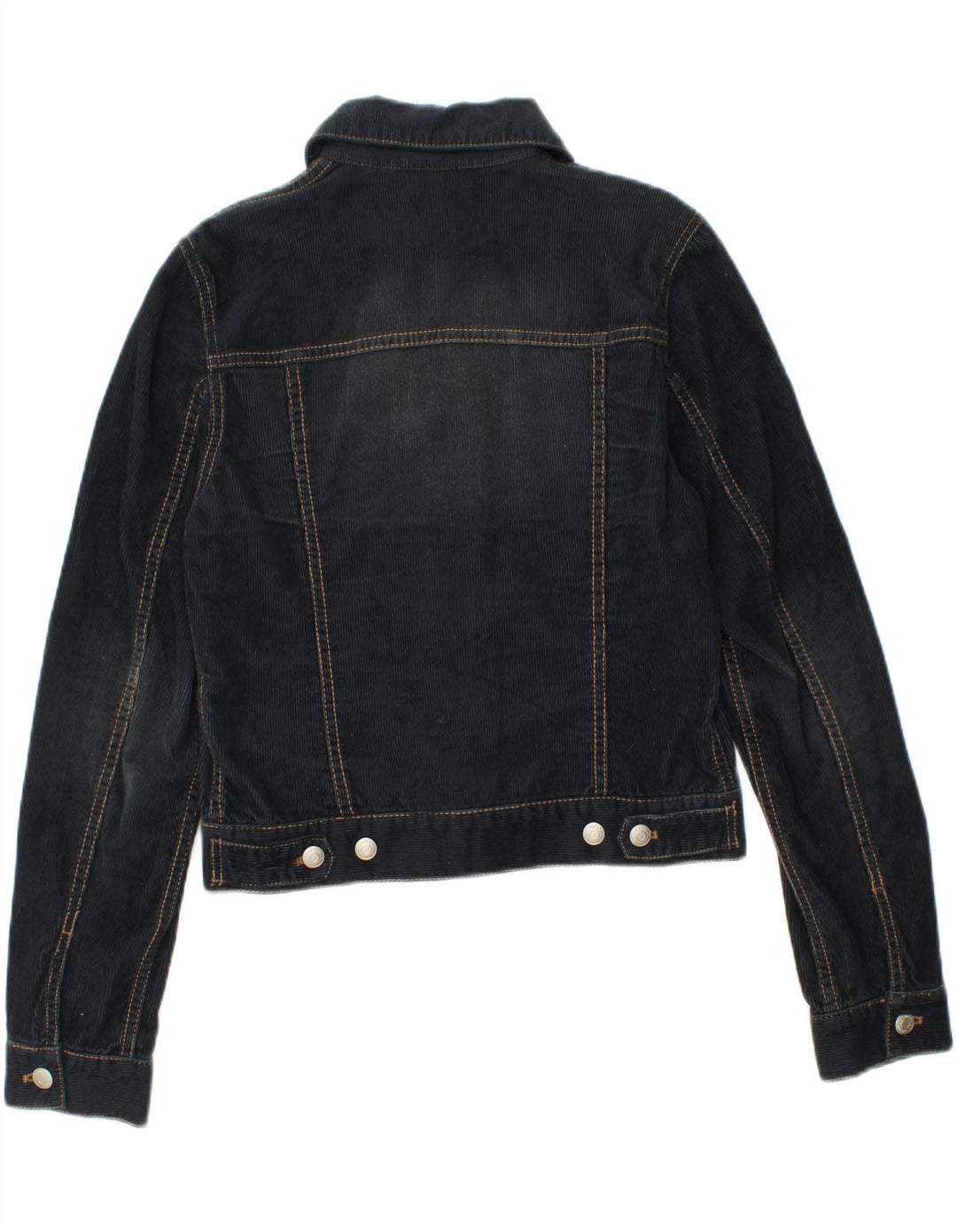 DKNY Womens Crop Corduroy Jacket UK 12 Medium Black Cotton