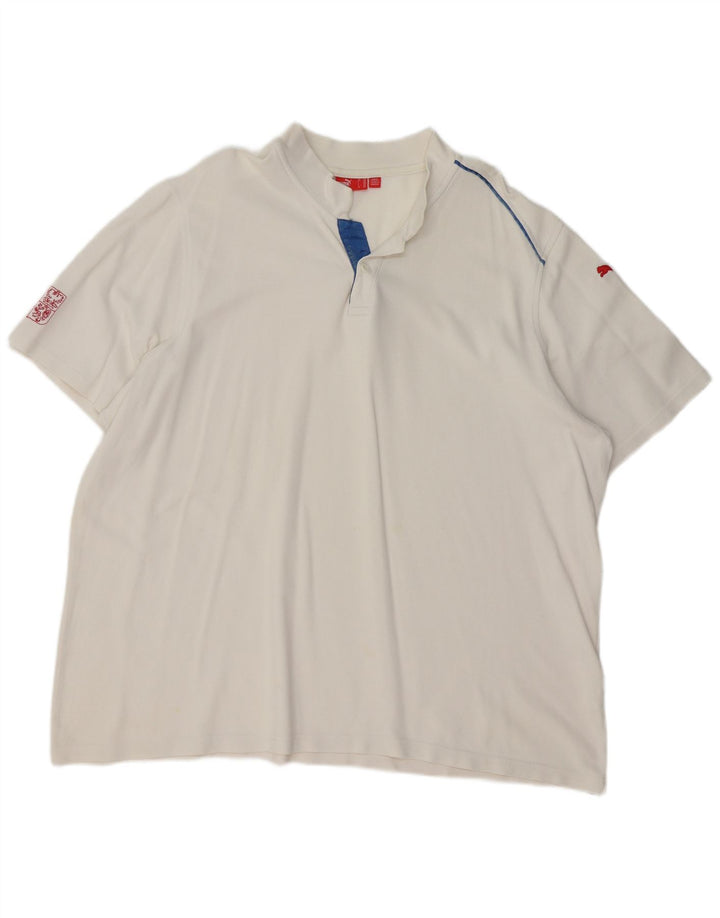 PUMA Mens Polo Shirt 2XL White Cotton