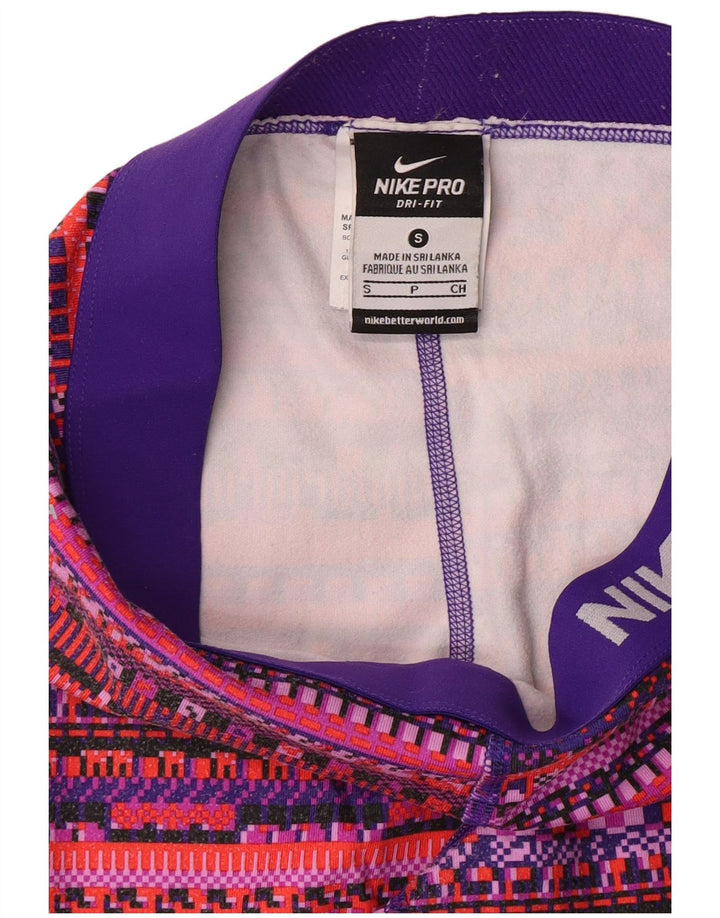 NIKE Womens Dri Fit Graphic Leggings UK 8 Small  Multicoloured Geometric