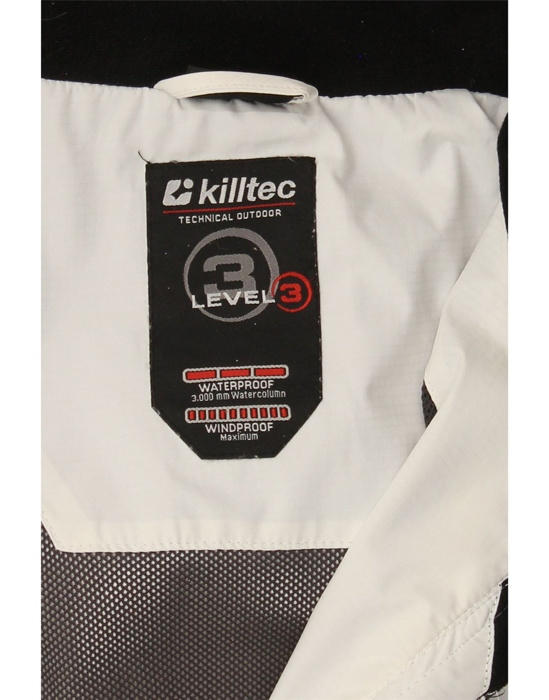 KILLTEC Womens Hooded Rain Jacket US 10 Large White Colourblock Polyester Vintage Killtec and Second-Hand Killtec from Messina Hembry 