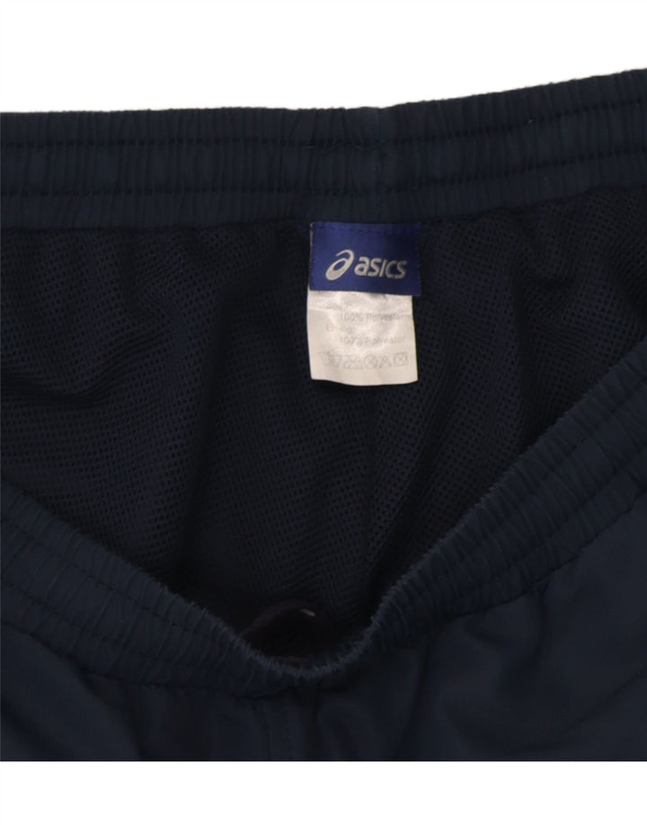 Asics Mens Tracksuit Trousers Large Navy Blue Colourblock Polyester