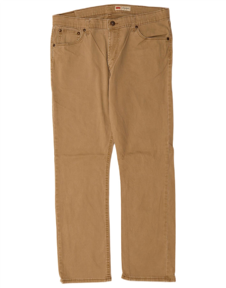 WRANGLER Mens Slim Straight Casual Trousers W36 L29 Beige
