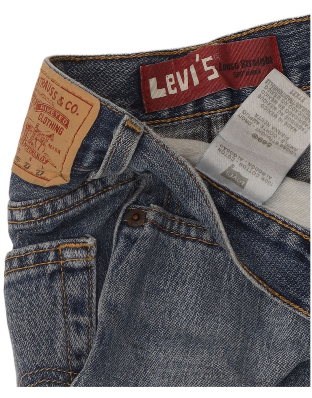 LEVI'S Girls 569 Loose Fit Distressed Denim Shorts 13-14 Years W27  Blue