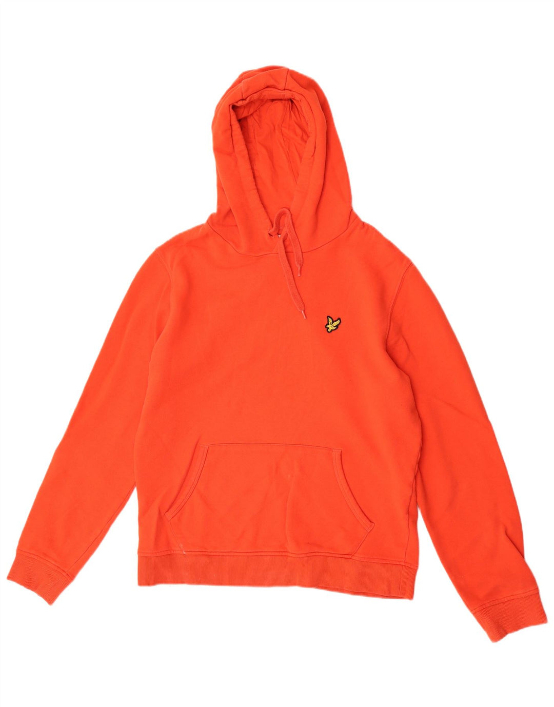 Lyle & Scott Mens Hoodie Jumper Medium Orange Cotton