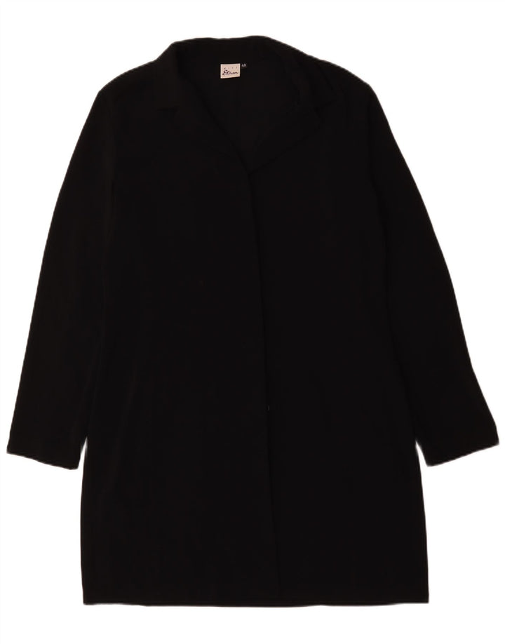 Vintage Womens Overcoat EU 40 Medium Black Polyester