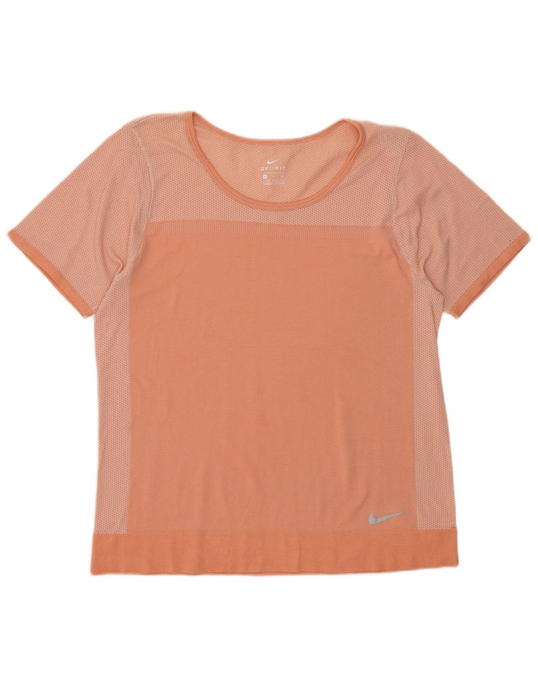ADIDAS Womens Dri Fit T-Shirt Top UK 18 XL Orange Colourblock