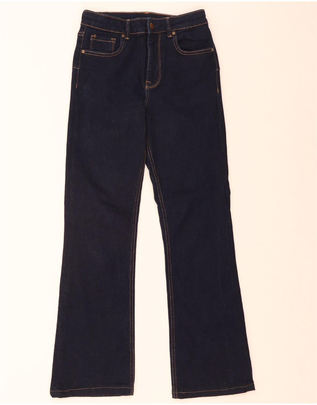 Zara Womens Flared Jeans EU 38 Small W28 L29 Navy Blue